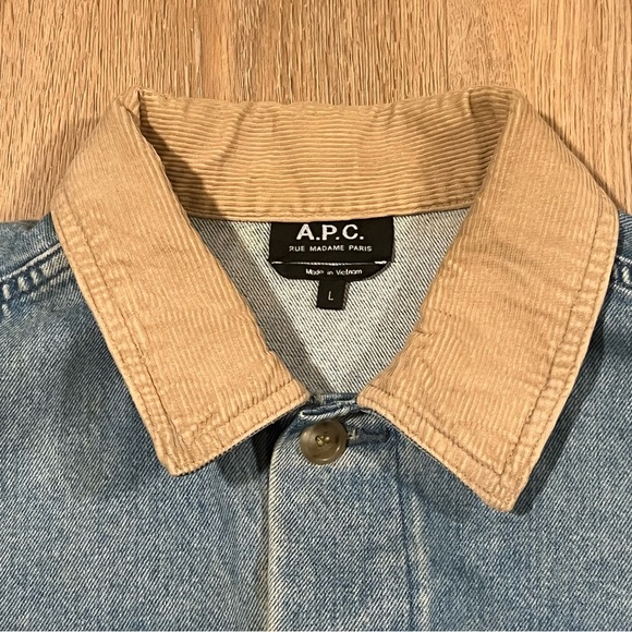 A.P.C. Howl Denim Jacket with Beige Collar size Large - Picture 7 of 10